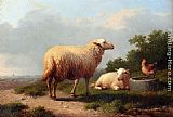 Eugene Verboeckhoven Sheep In A Meadow painting